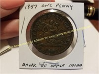 1857 1 PENNY BANK OF UPPER CANADA