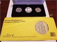 3 COIN WASHINGTON COIN SET W REPRO