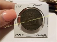 1850 PENNY UPPER CANADA COIN