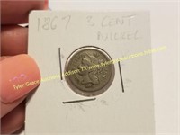1867 3 CENT NICKEL COIN