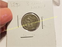 1872 3 CENT NICKEL COIN