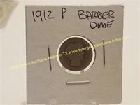 1912 SILVER BARBER DIME COIN