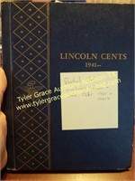 1941 LINCOLN CENT BOOK PARTIAL INC. SM & LG DATE