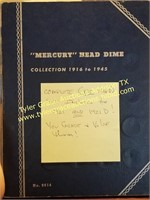 MERCURY DIME BOOK COMPLETE EXCEPT FOR 1916D