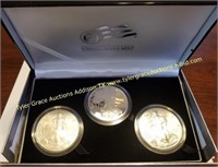 2006 AMERICAN SILVER EAGLE 3 FINISH COIN SET MINT