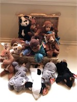 Basket of Beanie Baby Collectibles
