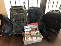Travel Lot with Backpacks, Book Guides & More