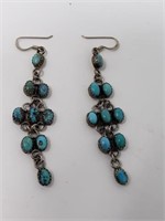 Turquoise Earrings Set in Sterling Silver