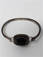 .925 Silver Bracelet with Black Stone