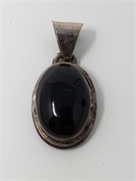 .925 Silver Pendant with Black Stone