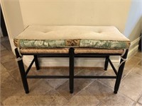 Black Wooden Bench With Cushion