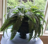 Faux Fern and Planter