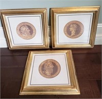 Set of Three Greek Figure Head Prints