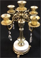 ITALIAN FINE MARBLE GLASS PRISM CANDLEABRA
