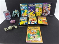 Pokémon: 7 VHS + 1 livre + 3 figurines