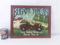 Panneau en bois peint "Bugatti type 35"