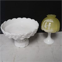 Westmoreland Milk Glass Pc & Lamp