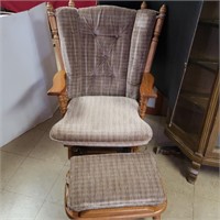 Oak Platform Rocker & Stool