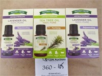 3 Aromatherapy Lavender & Tea Tree Oils