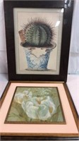 2 Large Pieces of Floral Wall Art Y15B