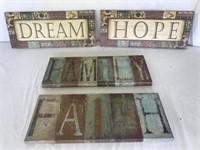 Dream, Hope, Family & Faith Wall Art U14C