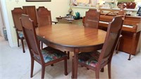 DINING ROOM TABLE + 6 CANEBACK CHAIRS