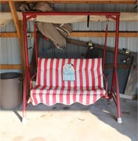 Porch Swing with Coca-Cola cushion