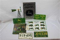 John Deere license plates and parking signs