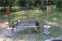 Garden Bench, Planter Bases and Tiki Torches