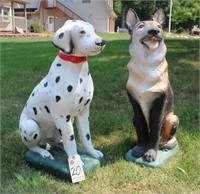 Dalmation and German Shepherd Yard Ornaments