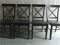 Four Beautiful Black Farmhouse Dining Chairs