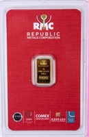 Coin RMC 1 Gram .999 Gold Bar in Certified Case
