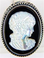 Jewelry Sterling Silver Mother of Pearl Cameo Ring