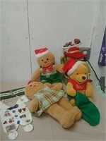 Group of stuffed Christmas bears and Christmas