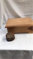 Wooden box 12 x 4 with trinket box