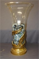 Decorative Vase with Brass Base
