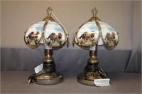 Pair Of Table Lamps With Wild Horses