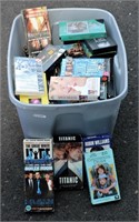 Large Tote Filled With VHS Tapes Movies