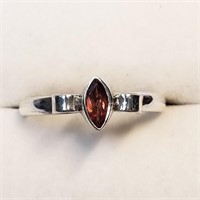 $100 Silver Garnet Ring (Size 7.5)