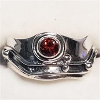 $120 Silver Garnet Ring (Size 6.5)