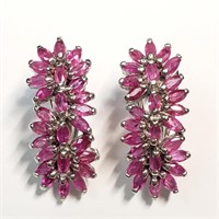 $400 Silver Ruby Earrings (app 7g)