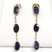 $2000 14 KT Gold Sapphire Earrings (Handcrafted in