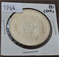 1964 Charlottetown Quebec Silver Dollar