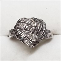 $1000 Silver Diamond (app 0.45ct) Ring (Size 8)