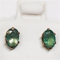 $300 10 KT Gold Emerald (9ct) Earrings