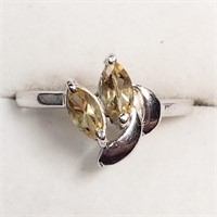 $160 Silver Citrine Ring (Size 7)