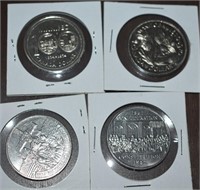4 pcs CAD $1 Coins 1970/74/82/84