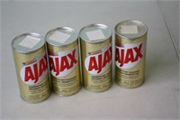 4 Vintage Full Ajax Cleaner Tins