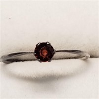 Silver Garnet Ring (Size 7.8)
