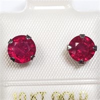 $300 10 KT Gold Ruby (2.5ct) Earrings (Made in Can